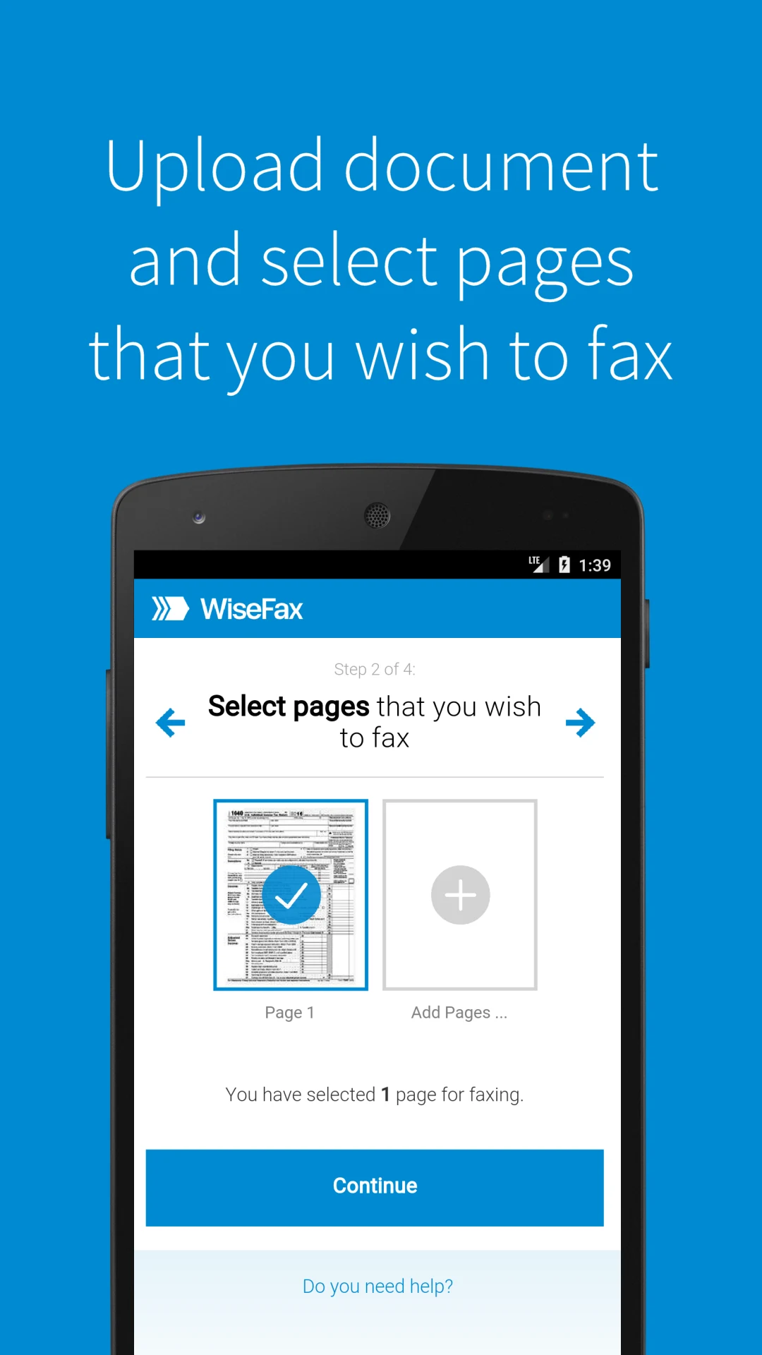 Send fax with WiseFax screenshot